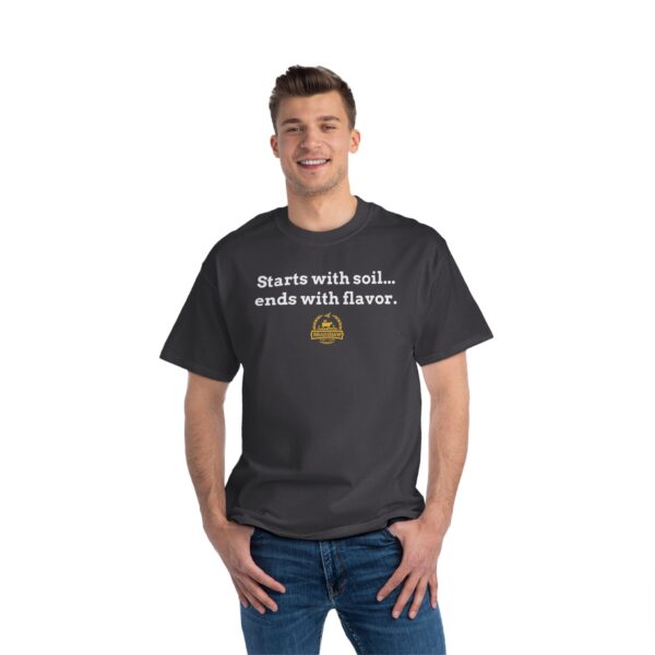 Bradshaw Family Farms - "Starts with Soil...Ends with Flavor" T-Shirt (Grass Farmer Item) - Image 3